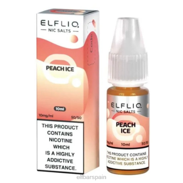 elfbar elfliq sales nic - hielo de melocotón - 10ml-20 mg/ml 8LFB186