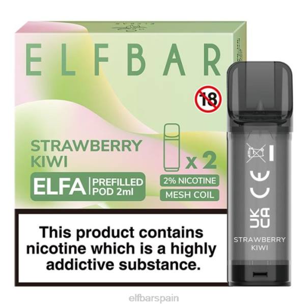 cápsula precargada elfbar elfa - 2 ml - 20 mg (paquete de 2) 8LFB107kiwi fresa