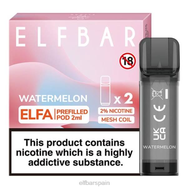 cápsula precargada elfbar elfa - 2 ml - 20 mg (paquete de 2) 8LFB108sandía