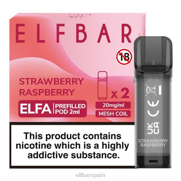 cápsula precargada elfbar elfa - 2 ml - 20 mg (paquete de 2) 8LFB112frambuesa fresa