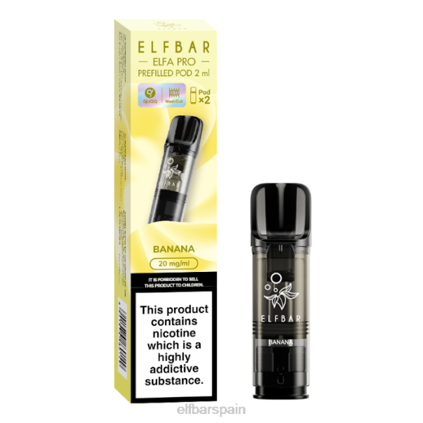 elfbar elfa pro cápsulas precargadas - 20 mg - paquete de 2 8LFB78banana